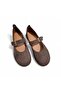 Gemma Adjustable Buckle Detailed Women's Suede Ballerinas - 4