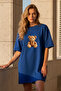 Elbisee Women's Red Oversize T-Shirt Dress – Cute Teddy Bear Print