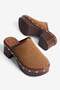 Women's Suede Platform Heeled Slippers with Holes Rina Taba - 4
