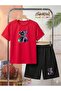 Purple Bear Printed Top and Shorts/T-Shirt Summer Children's Two-Piece Set