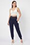 Women Regular Fit Metallic Pants, Navy - 2