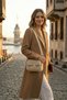 Beige Women's Plush Fur Look Shoulder and Crossbody Bag - Small Size Fur Bag Mlu7009 - 4