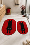 Digital Non-Slip Washable Double Bath Mat Set with Cat Design Bathroom Rug Bathroom Decor 40X60+60X90 cm