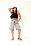 Women's Gray Color Denim Shorts - 3