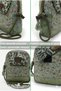 Women's Green Khaki Floral Patterned Shoulder Bag - Bohemian Style Mini Hand and Phone Bag - 4