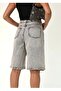 Women's Gray Color Denim Shorts - 4
