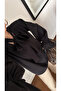 Black Ruffle Detail Padded Shoulders Blouse - 1016 - 2