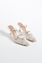 Summer Stylish Floral Embroidered Heeled Slippers (7cm) - 3