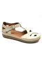 Omelo Genuine Leather Comfort Orthopedic Women's Sandals Beige - 3
