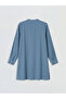 Nevavm with a Difference Lcw Grace Indigo Judge Collar Textured Women's Shirt Tunic - S6Fr79Z8-R2F - 2