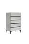 Santelmo Night Stand - High Gloss Light Grey - With 2-Year - 5
