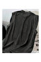Street Style Anthracite Washed 100% Cotton Oversize Cut Tank Top - 2