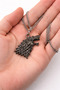 Unisex Metal Wolf Head Pendant Silver Color Figured Chain 60 cm - 3