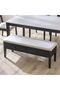 Tovia 1+4+Bench Solidwood Dining Set With Storage-Antique White/Black/Grey - 2