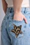 100% Cotton Straight Wide High Waist Blue Washed Jeans H3095Ax26Sm - 5
