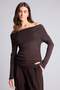 Slim Fit Off-Shoulder Ribbed T-Shirt G8072Ax26Sp - 3