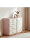 90x200 Kids Bed With Upholstered Headboard & 90x200 Trundle Bed-Blush Pink+Cream - 2