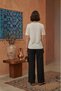 Women's Deep V-Neck Short Sleeve Stretchy Viscose Bodysuit Ecru - 4