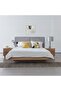 Float 160X200 Floating Bed With Mobile Holder & Wireless Charger-Natural Oak & Grey