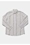 Regular Fit Shirt Neck Striped Men's Anthracite Long Sleeve Shirt - 5