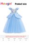 Princess Cinderella Dress Clothes with a Bow, Pretend Princess Skirt Set for Girls Kids Suit for Eve - 5