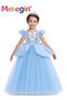 Princess Cinderella Dress Clothes with a Bow, Pretend Princess Skirt Set for Girls Kids Suit for Eve