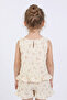Girl's Floral Patterned Muslin Shorts Set - 3