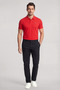 Men's Regular Cut Cotton Pique Fabric Short Sleeve Red1 Polo Collar T-Shirt - 2