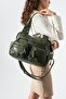 Washed Leather Multi-Pocket Shoulder Bag Green Model: (571-12m) - 2