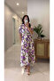 Werson Purple Floral Straw Belted Dress
