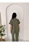 Women's Short Sleeve Stone Detailed Modal Fabric Tracksuit Set - 8