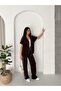 Women's Short Sleeve Stone Detailed Modal Fabric Tracksuit Set - 2