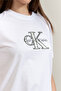 Ss Classic Monologo Metallic Cne Women's Crew Neck T-Shirt White - 5