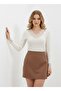 Women's Lace V-Neck Semi-Transparent Viscose Blouse - 2