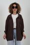 Vintage Coffee Off-Shoulder Oversize Shirt - 4