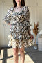 Layered Ruffle Chiffon Short Patterned Dress - 3