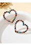 MULTI Gold-color A Pair of European and American Romantic Valentine's Day Trendy Multi-Color Sparkli - 5