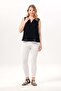 Sleeveless Ceylan Şile Bezi Summer Lace Short Blouse Black Syh - 6