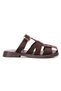Women's Suede Buckle Detailed Slippers 6360 Brown Suede - 2