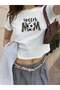 Women's Slim Fit Soccer Mom Print Crop T-Shirt – Soft Stretch Cotton Fabric