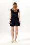 Sleeveless Cunda Crew Neck Summer Embroidered Muslin Blouse Black Syh - 2