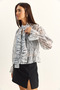 Women's White Gathered Sleeve Detailed Tie-Collar Patterned Chiffon Blouse 1033 60286091 - 3