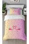 Flamingo Pink Patterned Digital Printed Special Design Single Duvet Cover Set Without Sheets