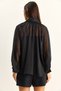 Women's Black Glitter Detailed Bat Sleeve Chiffon Shirt 7622 60286145 - 7