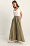 Women's Green Diagonal Modal Pantskirt with Pocket Detail 3312 60286141 - 5