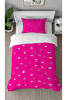 Star Pink Patterned Digital Printed Specially Designed Single Stylish Duvet Cover Set Without Sheets