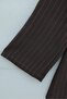 Side Collared Buttoned Crinkle Shirt Tunic - Brown - 3