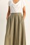 Women's Green Diagonal Modal Pantskirt with Pocket Detail 3312 60286141 - 4