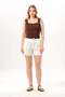 Elastic Waist Cunda Double Pocket Summer Embroidered Muslin Mini Shorts Off-White Krkbyz - 6
