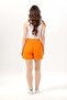 Elastic Waist Cunda Double Pocket Summer Embroidered Muslin Mini Shorts Orange Trnc - 2